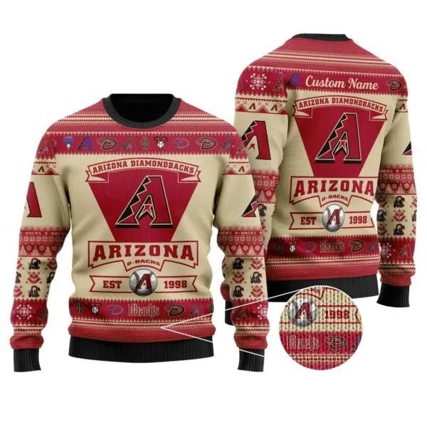Arizona Diamondbacks Est 1988 Custom MLB Christmas Ugly Sweater