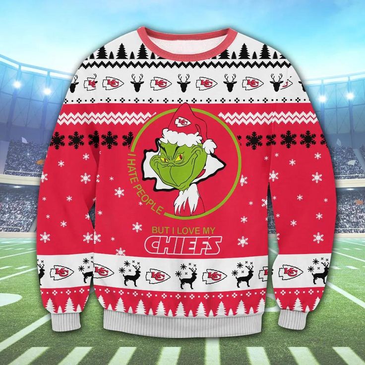 Kansas City Chiefs Cute Grinch Ugly Christmas Sweater